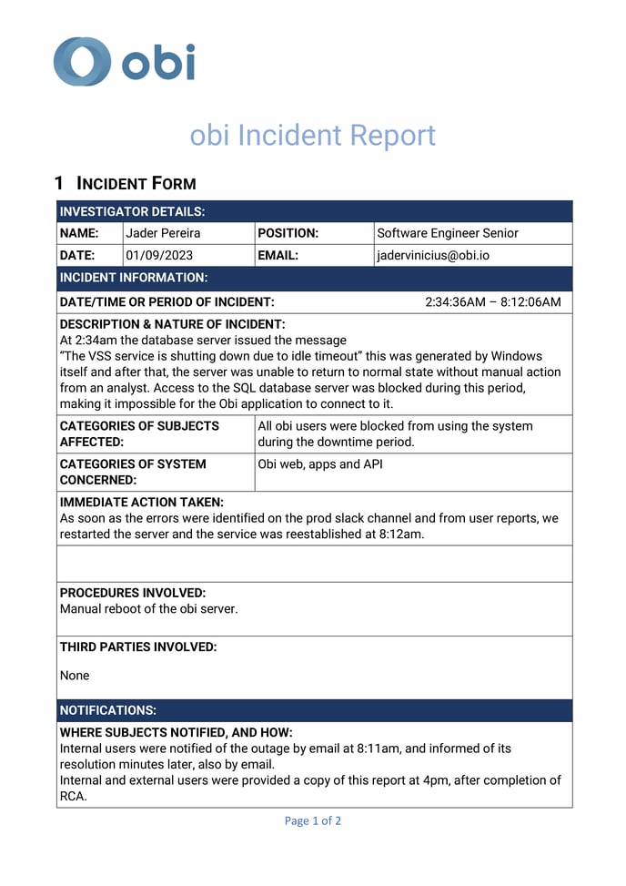 obi Incident Report 1st Sept 2023-1